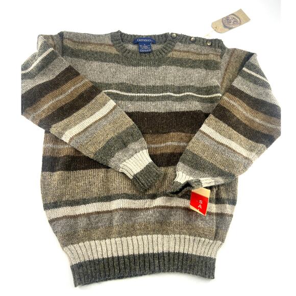 Vintage Generra Sweater Womens Small Gray Brown Wool Blend Pullover New - Picture 2 of 9